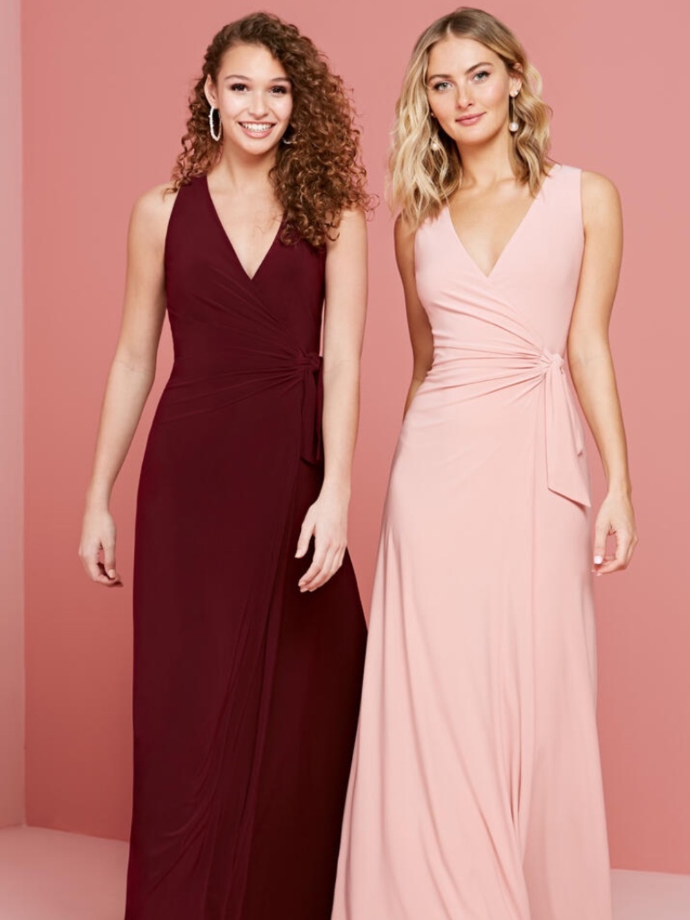 CHRISTINA WU MAHOGANY WINE WRAP GOWN SIZE 10